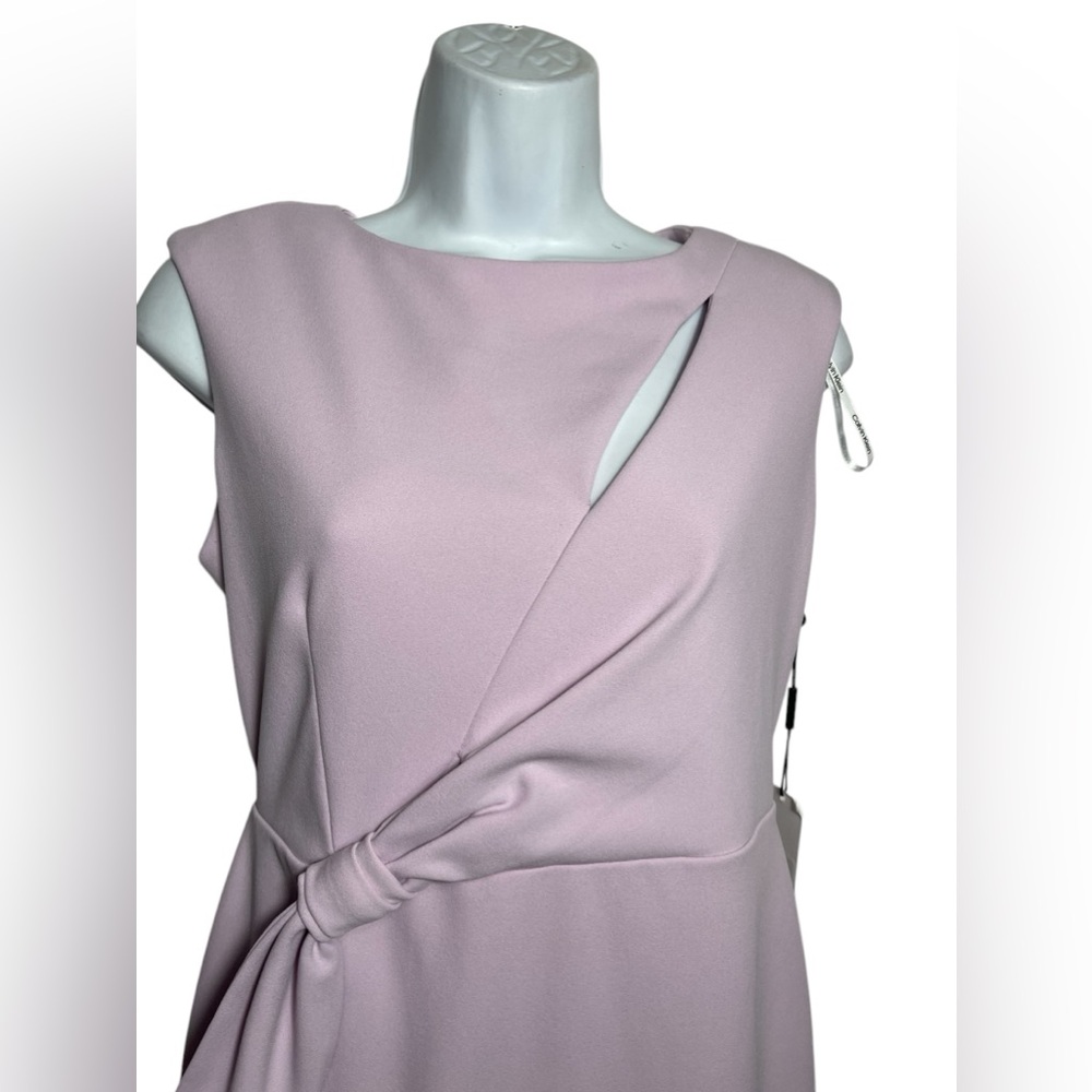NWT Calvin Klein dress size 4 petite light pink‎ sheath dress with bow 🩷🩷 - Picture 3 of 10